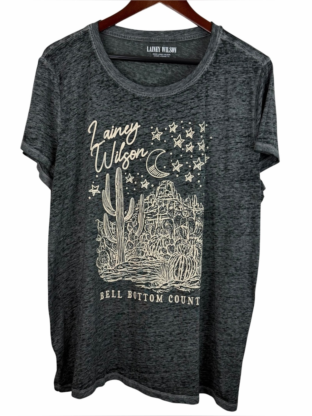 Lainey Wilson | Charcoal Burnout Cream Desert Graphic Tee Shirt